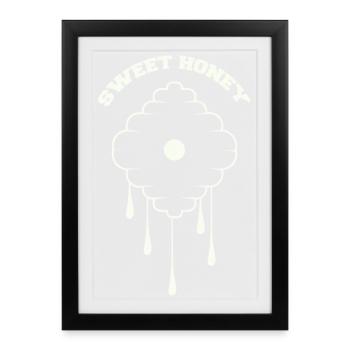 Honeycomb Drop Design - Framed poster (27 × 37 cm) - black - Front