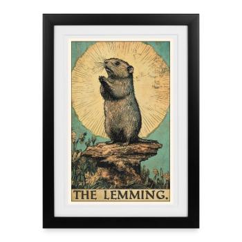 Lemmings Lemming - Affiche encadrée (27 × 37 cm) - noir - Devant