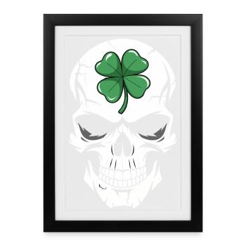 Fusion du crâne de trèfle - Affiche encadrée (27 × 37 cm) - noir - Devant