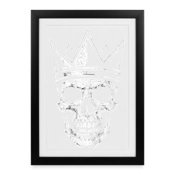 Totenkopf mit Krone – Gothic Vibes - Gerahmtes Poster (27 × 37 cm) - Schwarz - Vorne