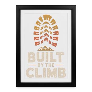 Construit par l’ascension : Randonnée & Montagnes Rétro Design - Affiche encadrée (27 × 37 cm) - noir - Devant