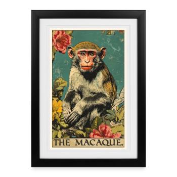Macaque Macaque - Affiche encadrée (27 × 37 cm) - noir - Devant