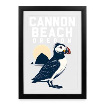 Cannon Beach Oregon Sunset - Framed poster (27 × 37 cm) - black - Front