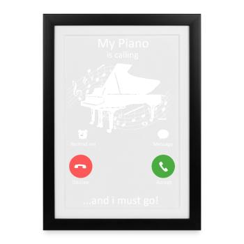 Ma routine de piano : Liste de Musique Parfaite - Affiche encadrée (27 × 37 cm) - noir - Devant