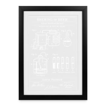 Vintage Beer Patent Blueprint - Framed poster (27 × 37 cm) - black - Front