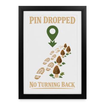 Chasseurs de morilles, champignons morilles sauvages sur - Affiche encadrée (27 × 37 cm) - noir - Devant