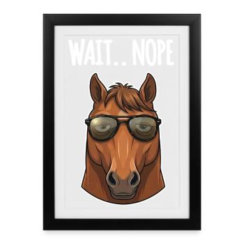 Lunettes de soleil pour cheval drôles - Affiche encadrée (27 × 37 cm) - noir - Devant
