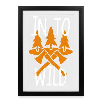 Dans la Wild Wald Äxte - Affiche encadrée (27 × 37 cm) - noir - Devant