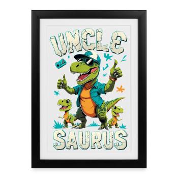 Oncle T-Rex - Affiche encadrée (27 × 37 cm) - noir - Devant