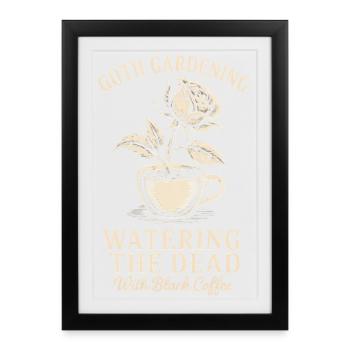 Art gothique du café de jardin - Affiche encadrée (27 × 37 cm) - noir - Devant