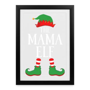 Bonne joie de Noël des mamans lutines - Affiche encadrée (27 × 37 cm) - noir - Devant