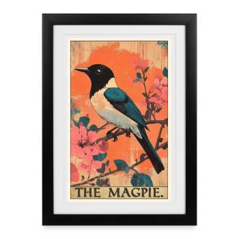Pies Magpie - Affiche encadrée (27 × 37 cm) - noir - Devant