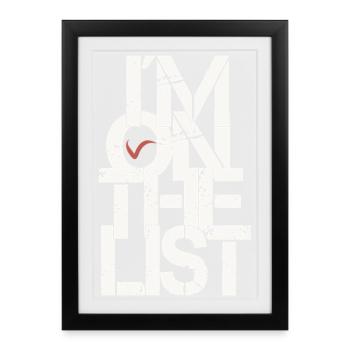 I ́m on the list Grunge Typo with Heart - Framed poster (27 × 37 cm) - black - Front