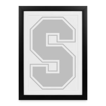 Monogramme Maison du Collège Gris Vert Initiale S - Affiche encadrée (27 × 37 cm) - noir - Devant