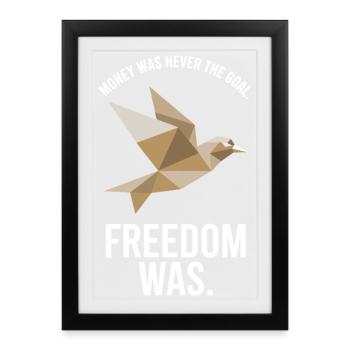 Money Goal Freedom Mindset Entrepreneur Freedom - Framed poster (27 × 37 cm) - black - Front