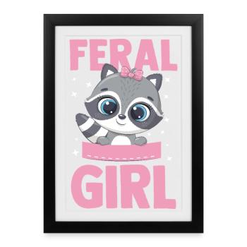 Raton laveur Trash Panda Sauvage - Affiche encadrée (27 × 37 cm) - noir - Devant