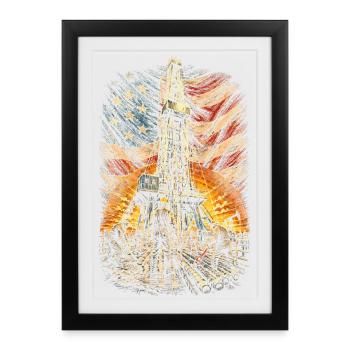Oil rig rig worker - Framed poster (27 × 37 cm) - black - Front