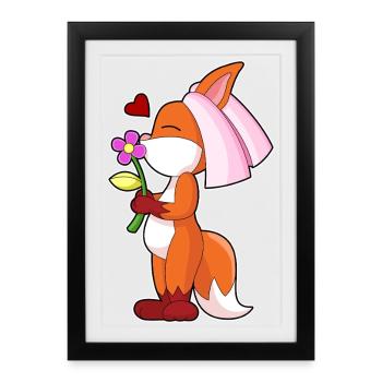 Mariage de fleurs de la Fox Bridal - Affiche encadrée (27 × 37 cm) - noir - Devant