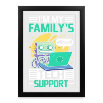 Family Tech Support Robo - Framed poster (27 × 37 cm) - black - Front