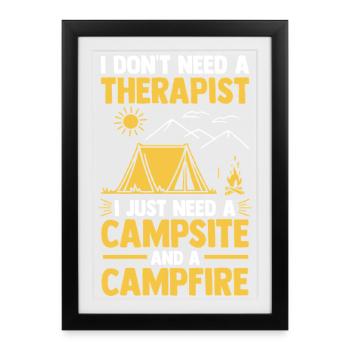 Camping Bonfire Camp Life Forest Camper - Framed poster (27 × 37 cm) - black - Front