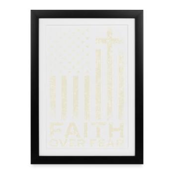 Faith Over Fear Christian Jesus Church - Framed poster (27 × 37 cm) - black - Front