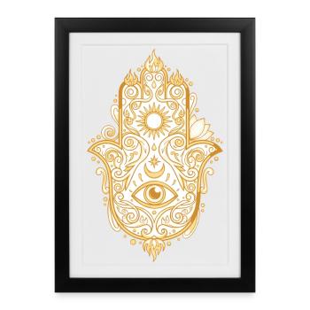 Spirituality Meditation Sacred Geometry Lotus - Framed poster (27 × 37 cm) - black - Front