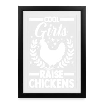 Élevage de coqs, volaille, poulet - Affiche encadrée (27 × 37 cm) - noir - Devant