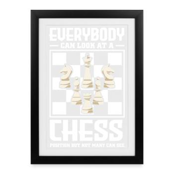Chess Chess Player Chessboard - Framed poster (27 × 37 cm) - black - Front