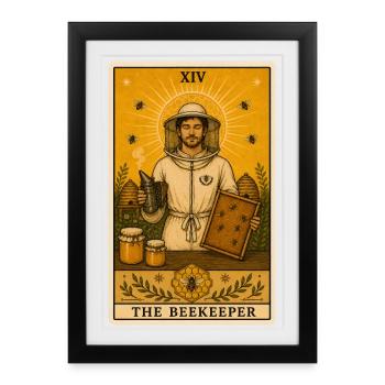 Apiculteur | Abeilles Apiculture du Miel Tarot - Affiche encadrée (27 × 37 cm) - noir - Devant