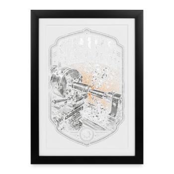 Cutting Machine Operator CNC Router Chips Happen - Framed poster (27 × 37 cm) - black - Front