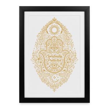 Spirituality Spiritually Protected Lotus Flower - Framed poster (27 × 37 cm) - black - Front