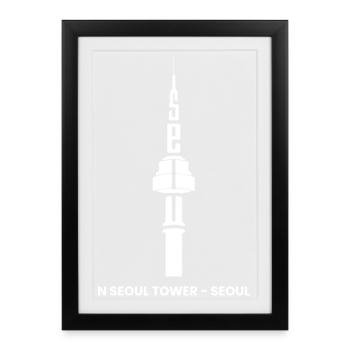 Tournée touristique locale de Séoul Corée du Sud - Affiche encadrée (27 × 37 cm) - noir - Devant