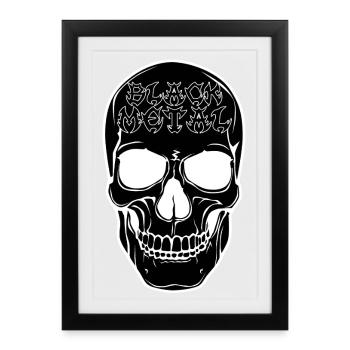 Skull Graphic Black Metal - Affiche encadrée (27 × 37 cm) - noir - Devant