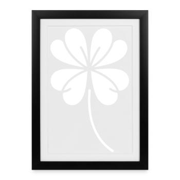 Shamrock Silhouette Irish Lucky Symbol - Framed poster (27 × 37 cm) - black - Front