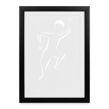 Silhouette dansante dans la danse afro-urbaine - Affiche encadrée (27 × 37 cm) - noir - Devant