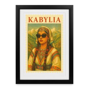 Portrait Kabylie - Affiche encadrée (27 × 37 cm) - noir - Devant