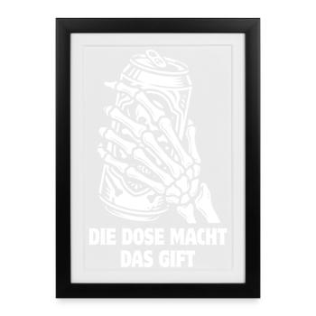Bier - Die Dose macht das Gift | Wortspiel - Gerahmtes Poster (27 × 37 cm) - Schwarz - Vorne