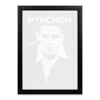 Porträt von Thomas Pynchon - Gerahmtes Poster (27 × 37 cm) - Schwarz - Vorne