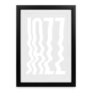 Logo abstrait Wavy Jazz - Affiche encadrée (27 × 37 cm) - noir - Devant