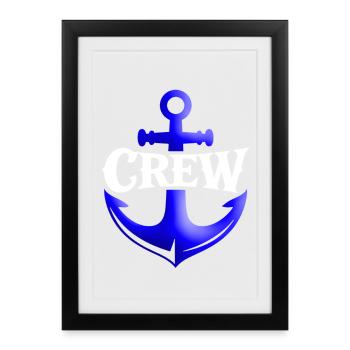 Anchor Crew Nautical Logo - Framed poster (27 × 37 cm) - black - Front