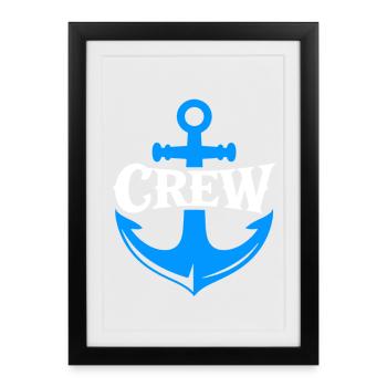 Anchor Crew Nautical Logo - Framed poster (27 × 37 cm) - black - Front