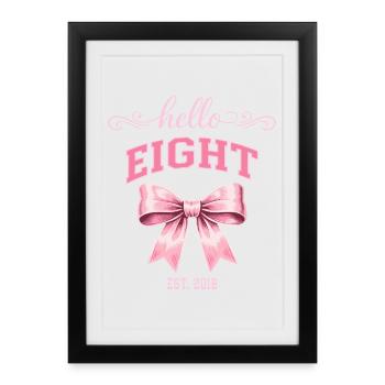 Hallo acht 8 Jahre alt ist Geburtstagsknoten 2018 - Gerahmtes Poster (27 × 37 cm) - Schwarz - Vorne