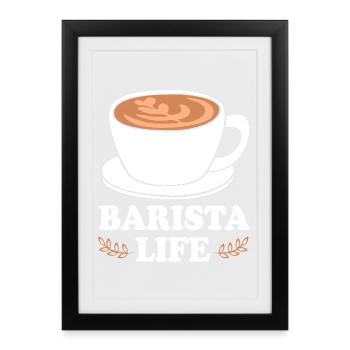 Coffee Caffeine Barista Espresso - Framed poster (27 × 37 cm) - black - Front