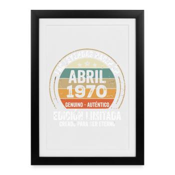 Avril 1970 Cadeau 56e Anniversaire Avril 1970 - Affiche encadrée (27 × 37 cm) - noir - Devant