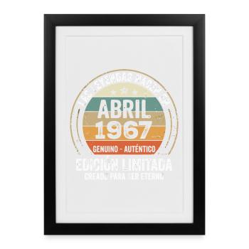Avril 1967 Cadeau 59e Anniversaire Avril 1967 - Affiche encadrée (27 × 37 cm) - noir - Devant