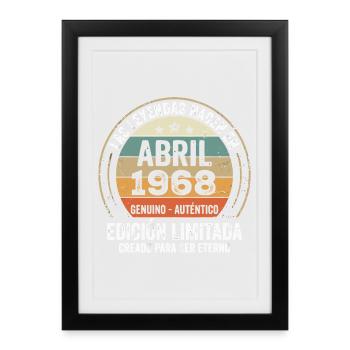 Avril 1968 Cadeau 58e Anniversaire Avril 1968 - Affiche encadrée (27 × 37 cm) - noir - Devant