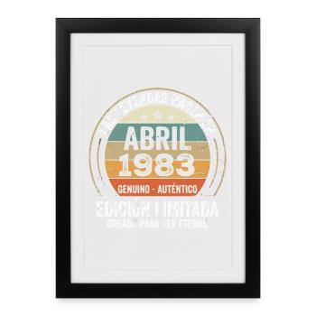 Avril 1983 Cadeau 43e Anniversaire Avril 1983 - Affiche encadrée (27 × 37 cm) - noir - Devant