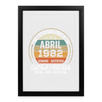 Avril 1982 Cadeau 44e Anniversaire Avril 1982 - Affiche encadrée (27 × 37 cm) - noir - Devant