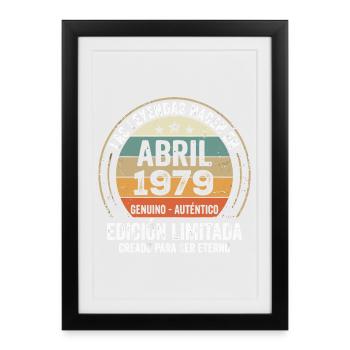 Avril 1979 Cadeau 47e Anniversaire Avril 1979 - Affiche encadrée (27 × 37 cm) - noir - Devant