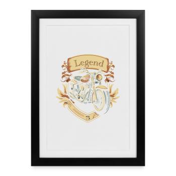 Légendaire 1975 – Conception de motos vintage - Affiche encadrée (27 × 37 cm) - noir - Devant